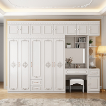 European wardrobe modern simple and side cabinet top cabinet dressing table one household wooden cabinet bedroom combination cabinet
