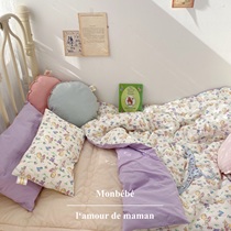 monbebe Korea imported children's bedding purple rabbit spring and summer quilt pillow mattress kindergarten quilt cover