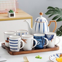 Day Style Ceramic Water Cup Suit Home Living Room Water Furniture Family Mug 6 Clothing Minimalist Teapot Teacup With Trays