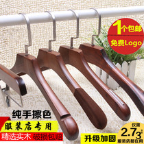  Solid wood hanger seamless custom mens and womens clothing store wooden clothes hanging hotel retro full reduction household suit clothes support