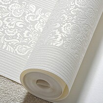 Self-adhesive European-style 3D Cubic vertical stripe thickened non-woven wall paper cozy bedroom living room background wall Self-sticking wallpaper