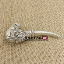 Antique do old brass silver-plated faucet pipe smoke bag pot antique small ornaments