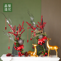 Jinghua flower Christmas desktop wrought iron set 2021 new hotel front desk arrangement Christmas decorations ornaments