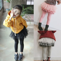 Girls Bottom Dress Pants 2022 Spring Autumn New Girl Fashion Pants Skirt Baby Outside Wearing Foreign Air Boy Clothing Pants