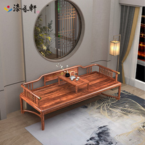 New Chinese style solid wood Arhat bed Sofa living room Elm small apartment Zen modern simple Chaise longue sofa Light luxury furniture