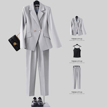 High-end professional suit suit suit female spring and autumn Korean version of temperament goddess Fan small suit business interview formal overalls