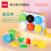 Del stationery 6-color mud Plasticine childrens handmade toys for childrens handmade mud handicraft class students use color mud