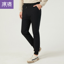 Bingjie 2022 winter down pants mens outer wear middle-aged and elderly large size warm and thick sports casual trousers