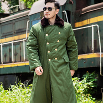 Long thick cold-proof military cotton coat male old-fashioned windbreaker labor protection cotton-padded jacket winter northeast green cotton-padded coat