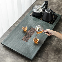 Natural whole Wood Stone tea tray drainage integrated tea table Wujin Stone big tea sea office modern simple stone