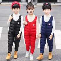Childrens down cotton pants for boys and girls winter milk belt pants