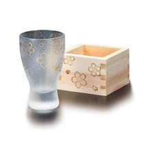 Japan imports Adrian wooden box with gold cherry blossom glass - frayed glass - glass exquisite gift box