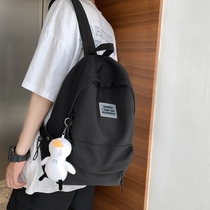 Student backpack ins male tide classic solid color high school students campus simple travel backpack casual versatile school bag