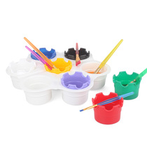 Kindergarten early education institution childrens painting palette 7-color round color box watercolor gouache paint sub-packing cup