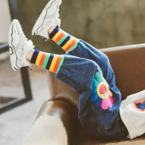 Girl pants Spring and Autumn 3-year-old childrens baby trousers 6 little girl 7 loose 9 outside wear 11 fried street jeans tide