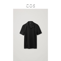 COS Mens open collar POLO shirt black 2021 summer new product 0986409002