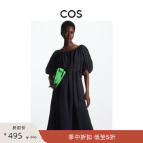 COS womens casual fit puff sleeves A-line dress navy blue 2022 summer new 1085355001