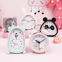 Small alarm clock bedside simple alarm creative clock cute children cartoon clock luminous ornaments students with mute