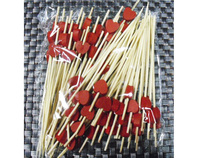 12cm red peach heart fruit sign Wedding dessert snack Bamboo stick fruit fork Burger sign Bar drink flower sign