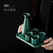 Shang Rock Greens Wine Pot Retro Ceramic Wine Glasses Wine Glass Wine Glass Divider 3 Two and a half catchers Wine Taverware Suit