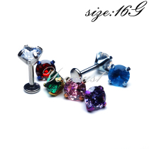 Youuus1 titanium alloy zirconium stone ear nail 7A grade super shiny overdraft 5mm large drill small crowdcochlear anti-allergy spot