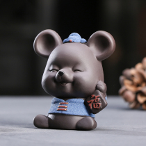 Cute mouse tea pamper piece kung fu tea accessories can be used to play tea plate tea set jewelry