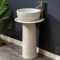 Retro column wash basin villa balcony floor-standing washbasin household integrated column basin Outdoor Pool 2