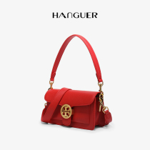 HANGUER & CK leather red bridal bag wedding little bag female 2021 New Tide shoulder bag underarm bag