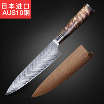 Japan imported AUS10 Damascus steel professional chefs knife special kitchen knife Western chefs knife kitchen knife
