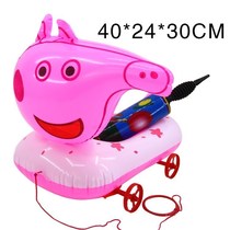 Childrens toy trolley with wheel cable inflatable animal push cartoon thickened activity props