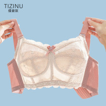 Large-breasted-breasted underwear for women ultra-thin bra large-size poly-collection of auxiliary milk anti-sagging adjustment type without steel ring bra