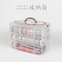 Thickened wear-resistant transparent plastic box Accessories box Hand account stationery and paper tape storage box finishing box Tape box