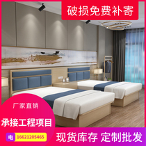 Hotel furniture Bed Hotel furniture Standard room Full room bed Hotel bed B & B Apartment room Double bed customization