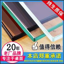 Tempered glass custom countertop customized table desk desk coffee table glass surface round desktop paint tea color