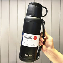 W large capacity thermos cup men and women outdoor travel water Cup adult stainless steel cup portable strap sports warm water