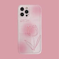 ins Korean wind tulip for iPhone 12 phone case 11promax Apple XS XR set 8plus soft shell