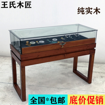 Jewelry display cabinet Vintage solid wood jewelry Antique Jade Museum exhibition hall Exhibition hall Souvenir counter Product cabinet