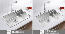 Pulome DS314B(Primy)SUS304 kitchen stainless steel sink single tank with small sliding basin