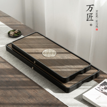 Natural whole piece of black gold stone water storage tea tray tea table Japanese simple stone dry bubble table large drainage and storage tea tray