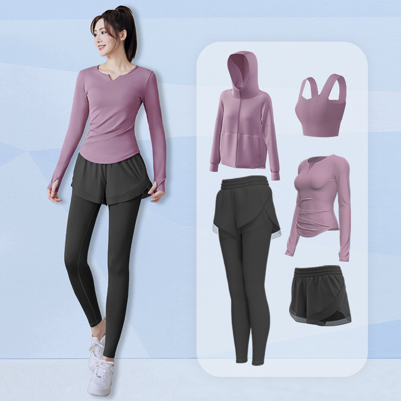Yoga suit for women in autumn and winter 2023, new training and sports long sleeved professional quick drying clothes, tight fitting running and fitness set