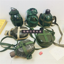 Vintage Marching Aluminum Kettle 80s Nostalgic Goods Collection Old Objects Decorative Ornaments Cultural Revolution Troop Red Props
