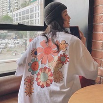 Europe and the United States Tide brand short sleeve t-shirt women 2021 summer loose oversize fried street lovers long shirt body gown