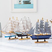 Handmade Birthday Wood Living Room Assembly Wooden Boat Small Boat Model Boat Model Assembled Wood One Sails Smooth Toy Home