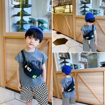 Childrens chest bag boy handsome Korean version of shoulder bag leisure wild girl running bag baby out change tide backpack
