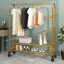 Clothes rack Floor-to-ceiling bedroom household cool clothes rod folding hanger Indoor simple storage balcony drying clothes rack