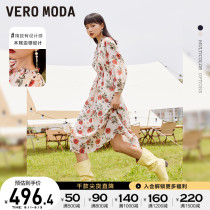 Vero Moda dress 2022 fall winter new French sense floral fairy) 32237C002 ▲