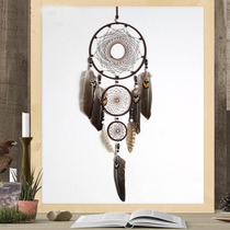Indian dream catcher net hanging decoration creative feather wind chime hanging room bedroom decoration wall decoration pendant gift boy