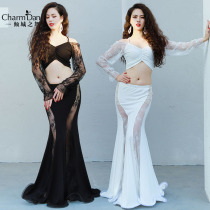 Qingcheng dance new belly dance practice costume lace stitching elegant temperament fishtail skirt practice performance 340
