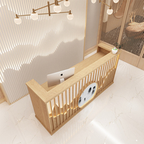 New Chinese style homestay cash register retro bar table tea house foot therapy health and beauty restaurant hotel front desk reception desk