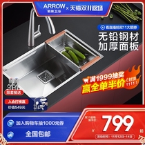Wrigley Bathroom Kitchen 304 handmade sink stainless steel thickened sink household table basin set single double slot